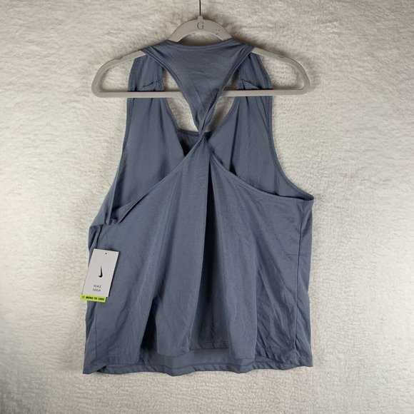 Nike Twist Tank Top Women's XL Blue Gray Yoga Racerback Pullover 7388 - Picture 2 of 9